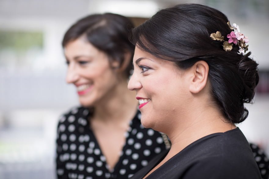 Novia en la peluquería Marga Budiño de A Coruña en el día de su boda