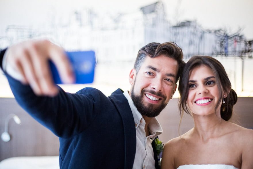 Novia en el Eurostars Blue de A Coruña el día de su boda