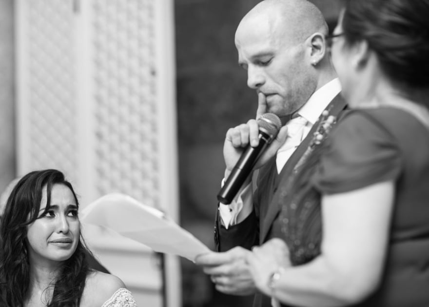 Discurso durante una boda en el Salón de Los Olivos del Pazo do Tambre