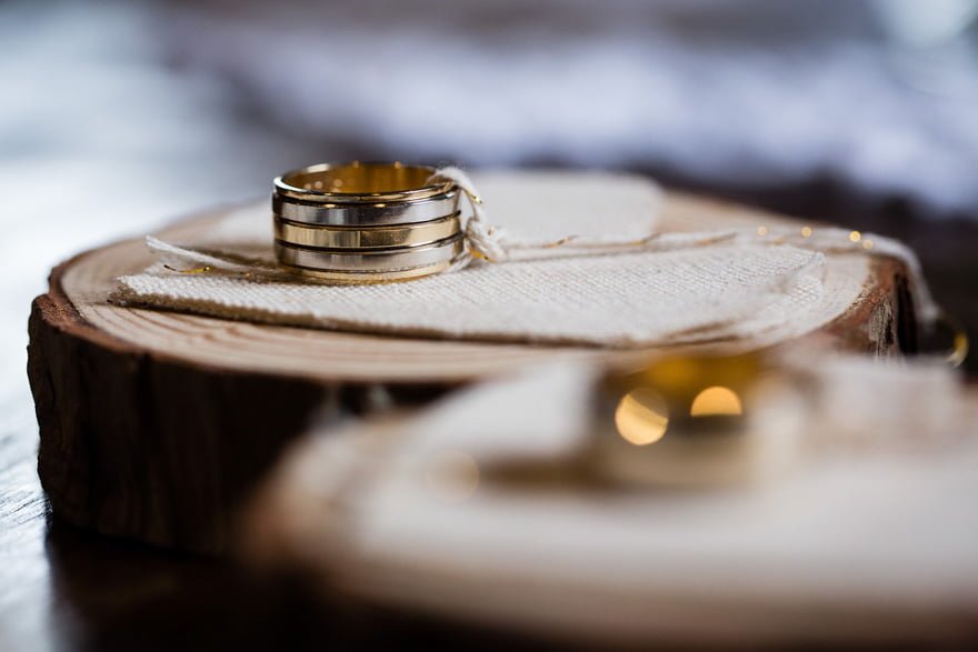 Alianzas de boda macro